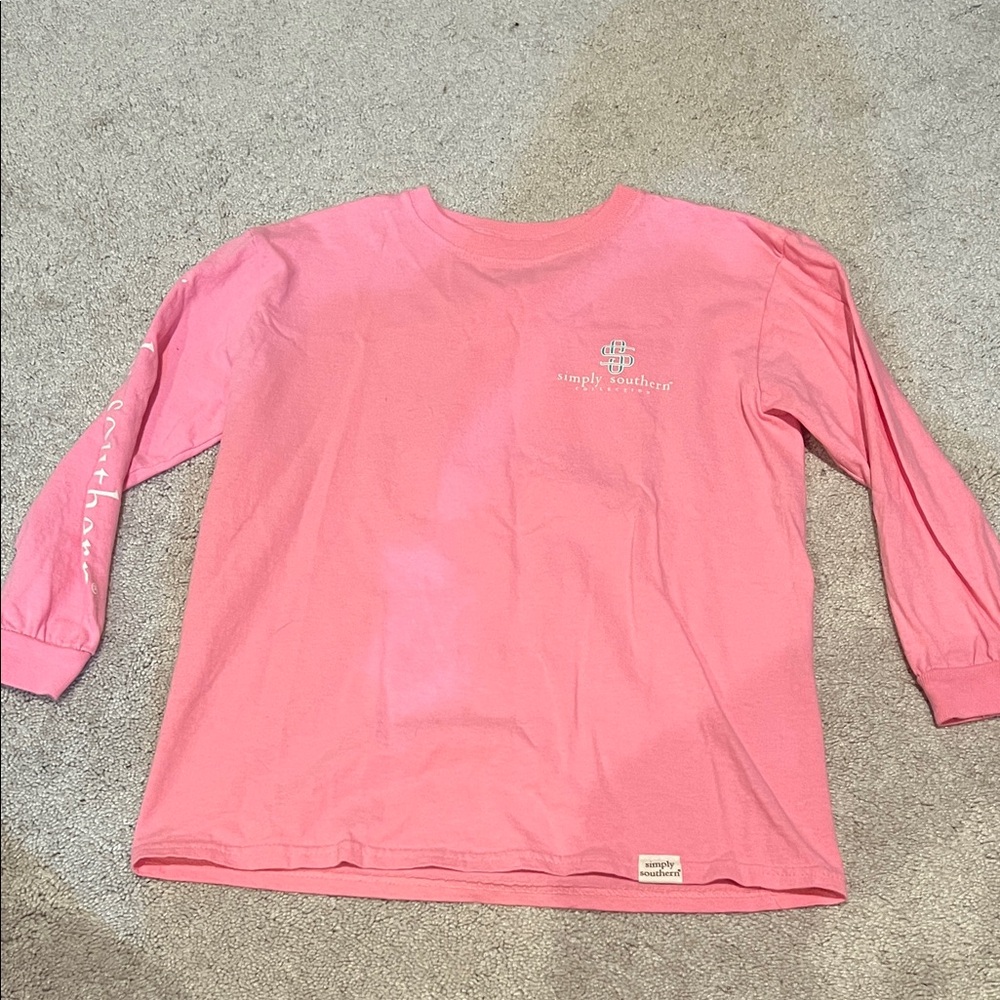 Simply Southern Vibrant Pink Long Sleeve Tee for Kids